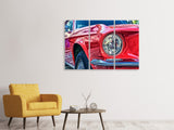 Leinwandbild 3-teilig Roter Oldtimer