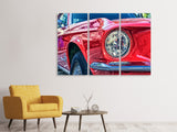Leinwandbild 3-teilig Roter Oldtimer