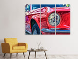 Leinwandbild 3-teilig Roter Oldtimer