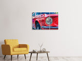 Leinwandbild 3-teilig Roter Oldtimer