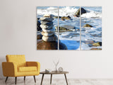 Leinwandbild 3-teilig Steinstapel am Meer