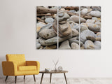 Leinwandbild 3-teilig Steinstapel XL