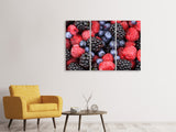 Leinwandbild 3-teilig Fruchtige Beeren