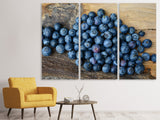 Leinwandbild 3-teilig Frische Heidelbeeren