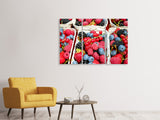 Leinwandbild 3-teilig Schalen mit Beeren