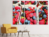 Leinwandbild 3-teilig Schalen mit Beeren