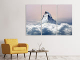 Leinwandbild 3-teilig Matterhorn in Wolken