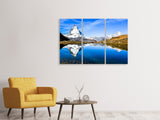 Leinwandbild 3-teilig Riffelsee Zermatt