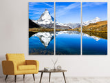 Leinwandbild 3-teilig Riffelsee Zermatt