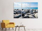 Leinwandbild 3-teilig Strand Steine
