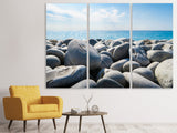 Leinwandbild 3-teilig Strand Steine