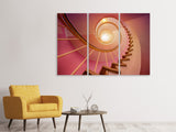 Leinwandbild 3-teilig Wendeltreppe in pink