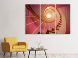 Leinwandbild 3-teilig Wendeltreppe in pink