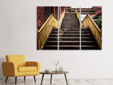 Leinwandbild 3-teilig Fabrik-Treppe