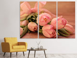 Leinwandbild 3-teilig Romantischer Tulpenstrauss