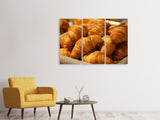 Leinwandbild 3-teilig Frische Croissants