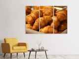 Leinwandbild 3-teilig Frische Croissants