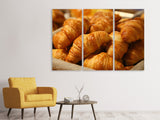 Leinwandbild 3-teilig Frische Croissants