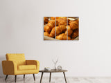 Leinwandbild 3-teilig Frische Croissants