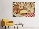 Leinwandbild 3-teilig Picknick Brotkorb