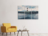 Leinwandbild 3-teilig Der Leuchtturm am Meer