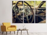 Leinwandbild 3-teilig Zerfallener Oldtimer