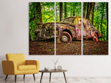 Leinwandbild 3-teilig Verlassener Oldtimer