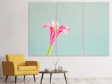 Leinwandbild 3-teilig Blumen Origami