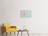 Leinwandbild 3-teilig Blumen Origami
