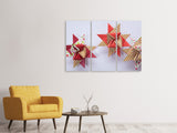 Leinwandbild 3-teilig Sterne Origami