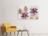 Leinwandbild 3-teilig Origami Bunte Sterne
