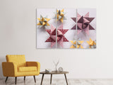 Leinwandbild 3-teilig Origami Bunte Sterne