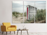 Leinwandbild 3-teilig Das kleine Strandhaus