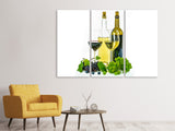 Leinwandbild 3-teilig Weisswein und Rotwein