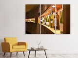 Leinwandbild 3-teilig In der Weinbar