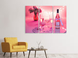 Leinwandbild 3-teilig Cheers in rosa-rot