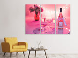 Leinwandbild 3-teilig Cheers in rosa-rot