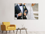 Leinwandbild 3-teilig Champagner zur Hochzeit