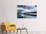 Leinwandbild 3-teilig Samuel Beckett Bridge mit Wolken
