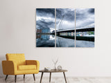 Leinwandbild 3-teilig Samuel Beckett Bridge mit Wolken