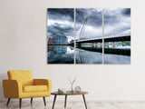 Leinwandbild 3-teilig Samuel Beckett Bridge mit Wolken