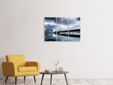 Leinwandbild 3-teilig Samuel Beckett Bridge mit Wolken