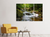 Leinwandbild 3-teilig Entspannung am Wasserfall