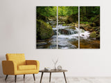 Leinwandbild 3-teilig Entspannung am Wasserfall