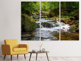 Leinwandbild 3-teilig Entspannung am Wasserfall