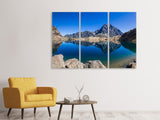 Leinwandbild 3-teilig Beruhigender Bergsee