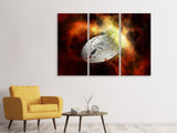 Leinwandbild 3-teilig Ufo im All