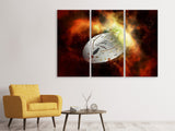 Leinwandbild 3-teilig Ufo im All