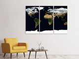 Leinwandbild 3-teilig Kunstvolle Landkarte