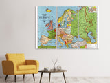 Leinwandbild 3-teilig Karte Europa